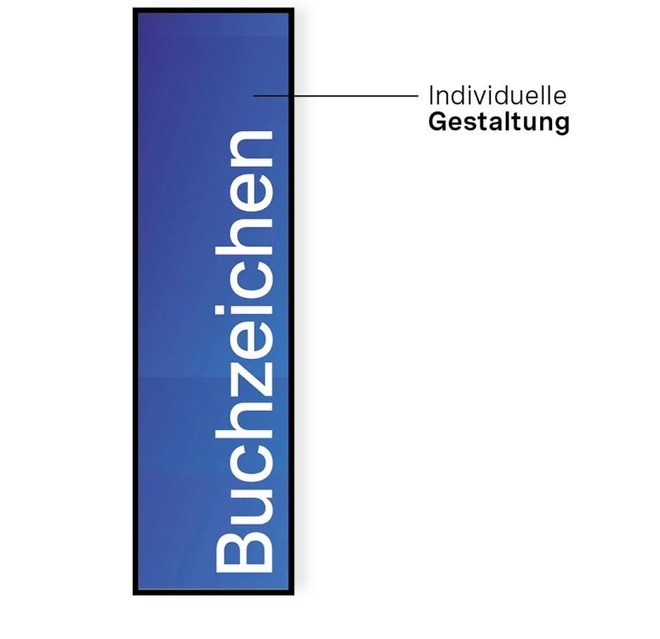 <p> </p>
<ul>
<li dir="ltr" role="presentation"><strong>Buchzeichen: </strong>Verschiedene Formate möglich, optional mit Leseband</li>
</ul>
<p> </p>